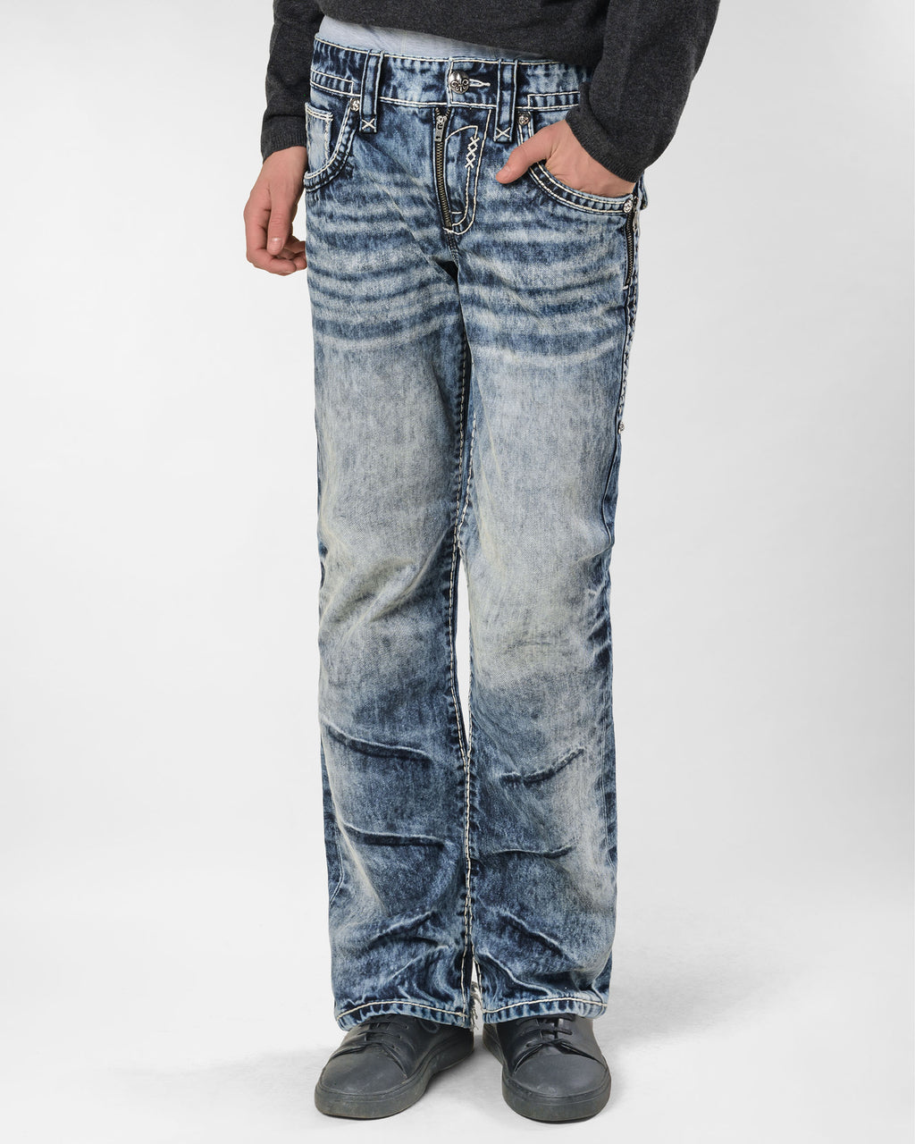 Racer X Rock Revival® Bleach Slim Denim