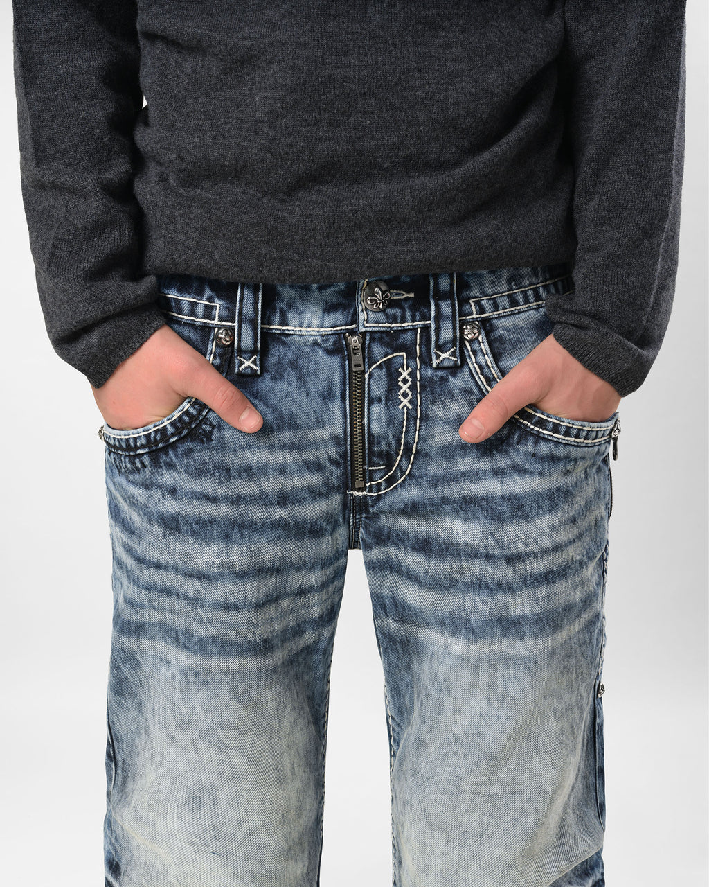 Racer X Rock Revival® Bleach Slim Denim