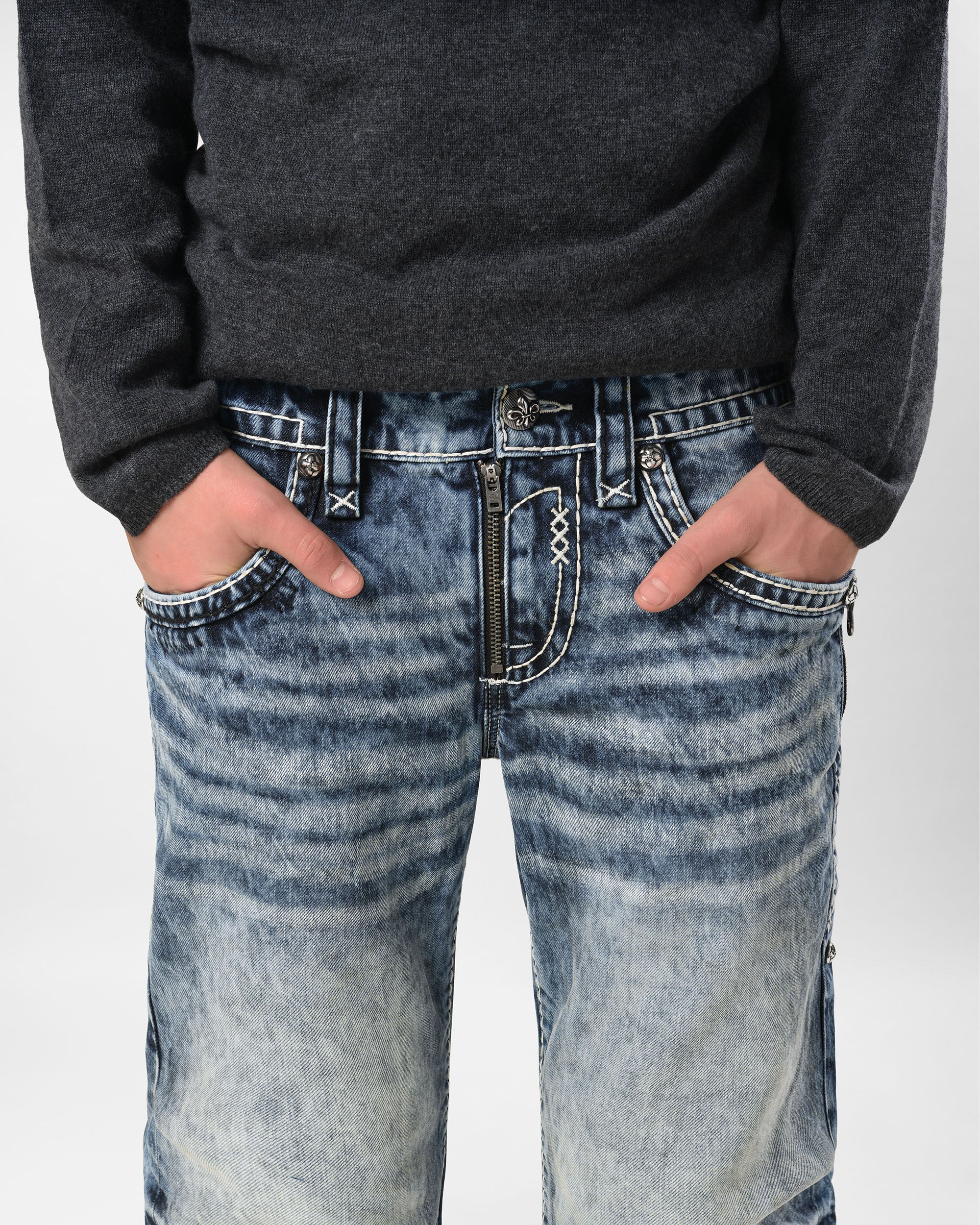 Racer X Rock Revival® Bleach Slim Denim