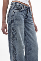 Nadelle Low-Rise Relaxed Baggy Boyfriend Jeans in Light Blue