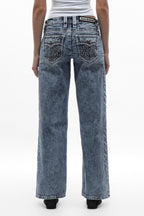 Nadelle Low-Rise Relaxed Baggy Boyfriend Jeans in Light Blue