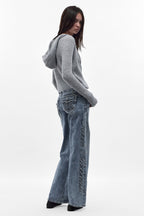 Nadelle Low-Rise Relaxed Baggy Boyfriend Jeans in Light Blue