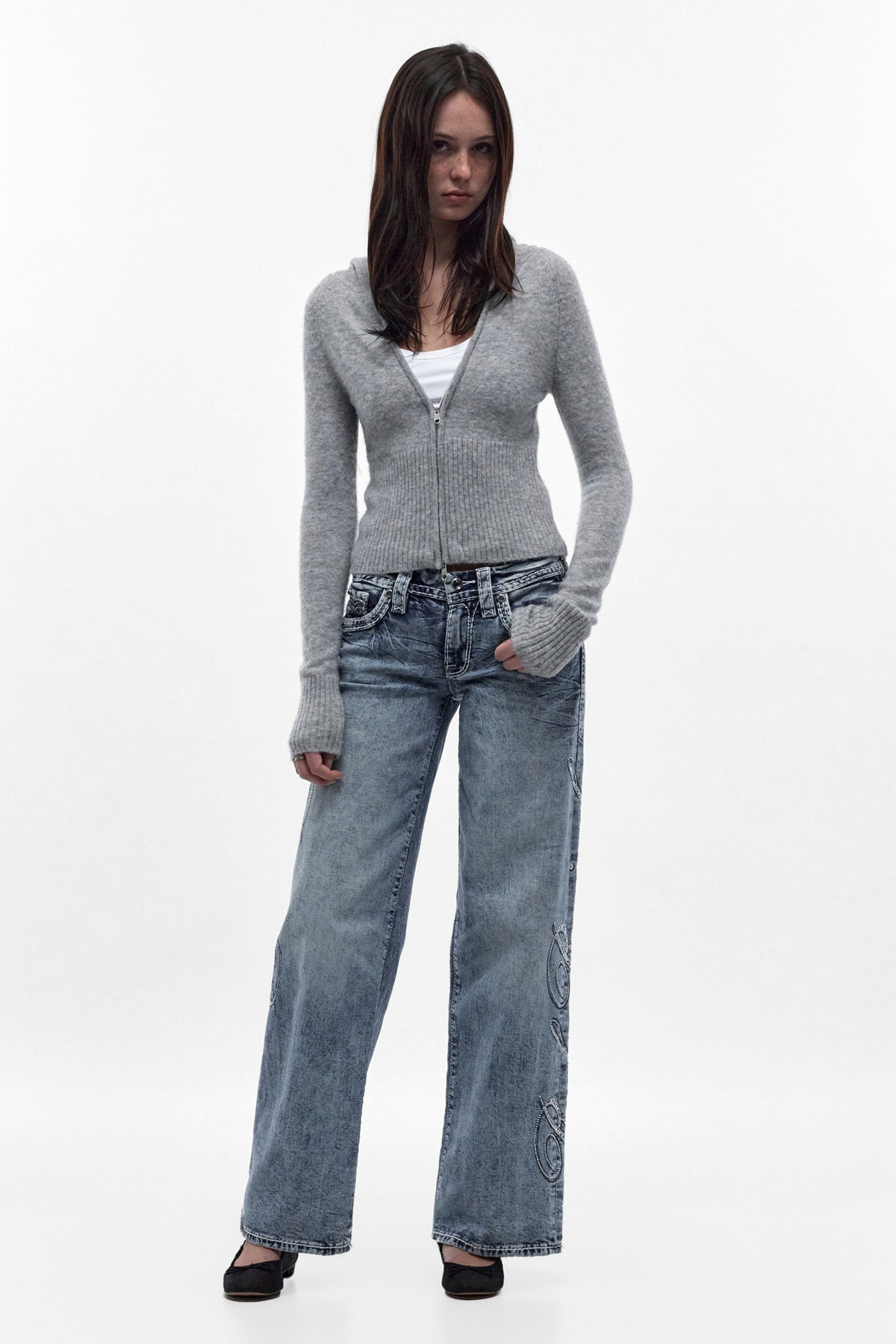 Nadelle Low-Rise Relaxed Baggy Boyfriend Jeans in Light Blue