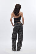 Nadine High Rise Wide Leg Jeans in Acid Black - Rock Revival®