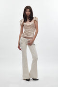 Joplin Super Low-Rise Flare Jeans in White - Rock Revival®