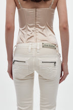 Joplin Super Low-Rise Flare Jeans in White - Rock Revival®