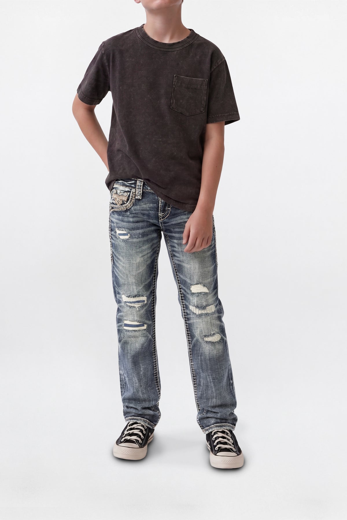 Ziggy Boys Bootcut Jeans in Vintage Blue