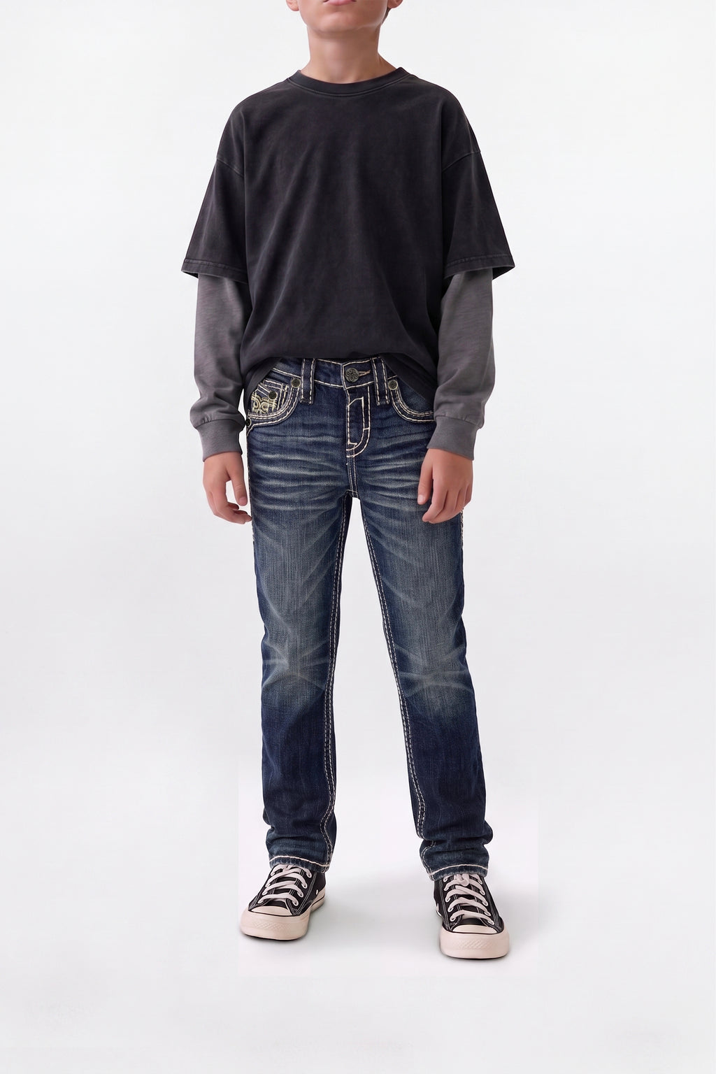 Raphael Boys Straight Jeans in Dark Blue
