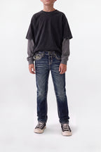 Raphael Boys Straight Jeans in Dark Blue