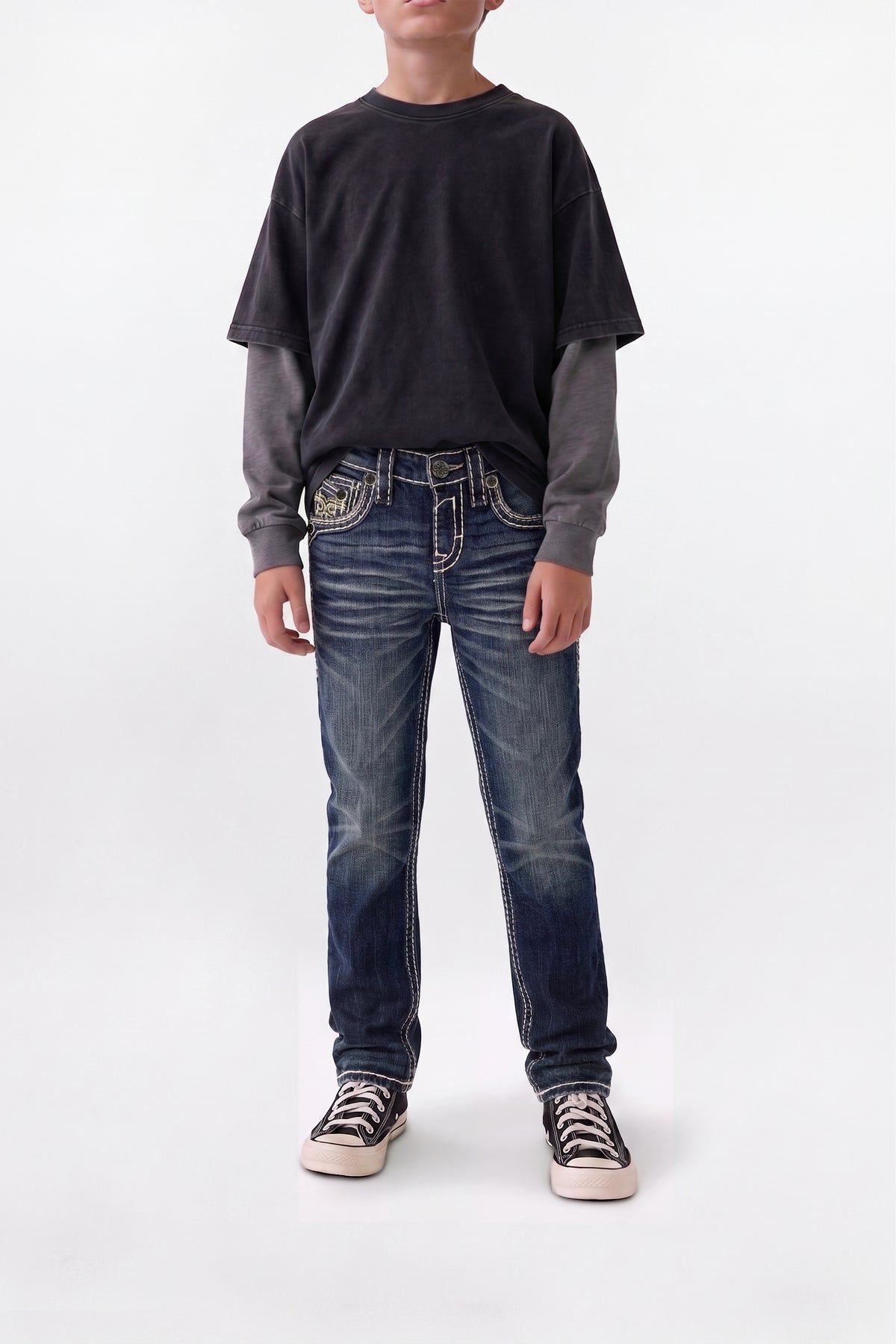 Raphael Boys Straight Jeans in Dark Blue