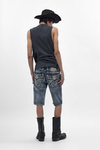 Richie Denim Shorts in Medium Blue - Rock Revival®