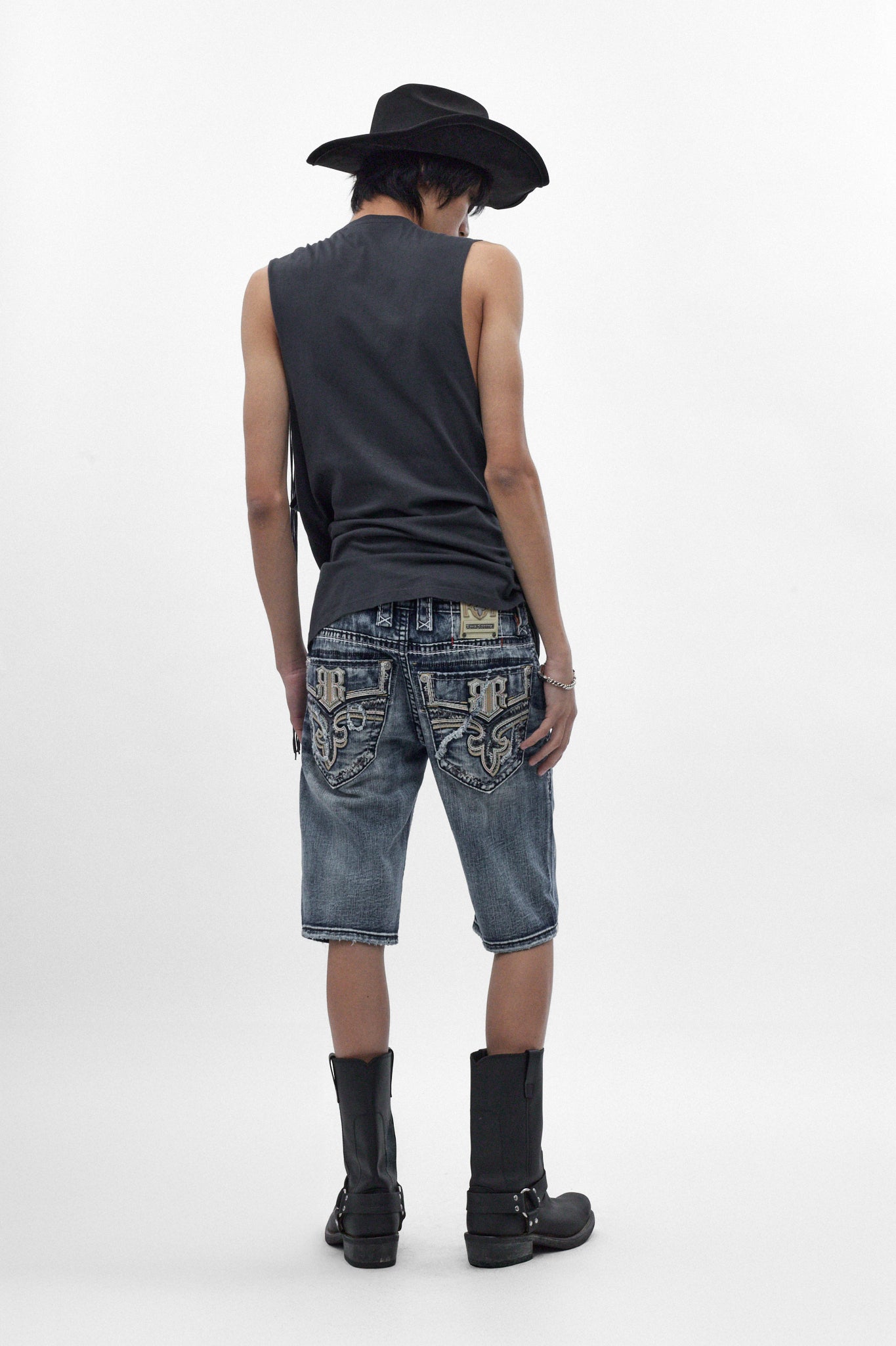 Richie Denim Shorts in Medium Blue - Rock Revival®