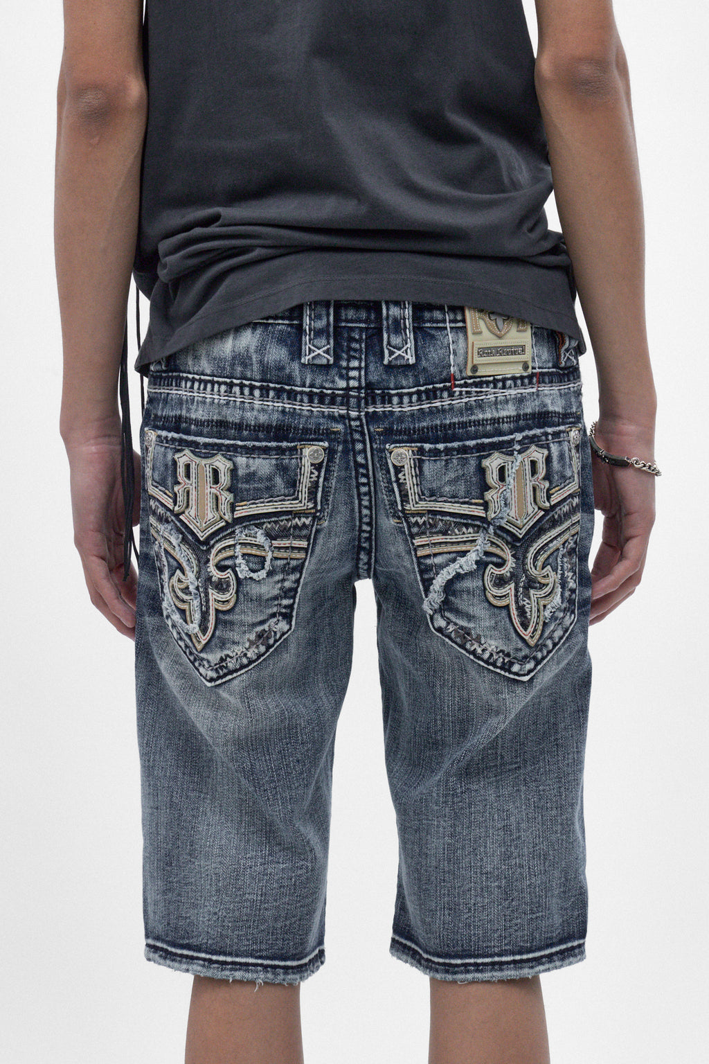 Richie Denim Shorts in Medium Blue - Rock Revival®