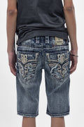 Richie Denim Shorts in Medium Blue - Rock Revival®