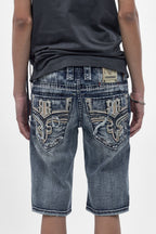Richie Denim Shorts in Medium Blue - Rock Revival®