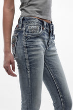 Rosa Mid-rise Skinny Jeans in Light Blue