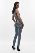 Rosa Mid-rise Skinny Jeans in Light Blue