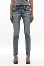 Rosa Mid-rise Skinny Jeans in Light Blue