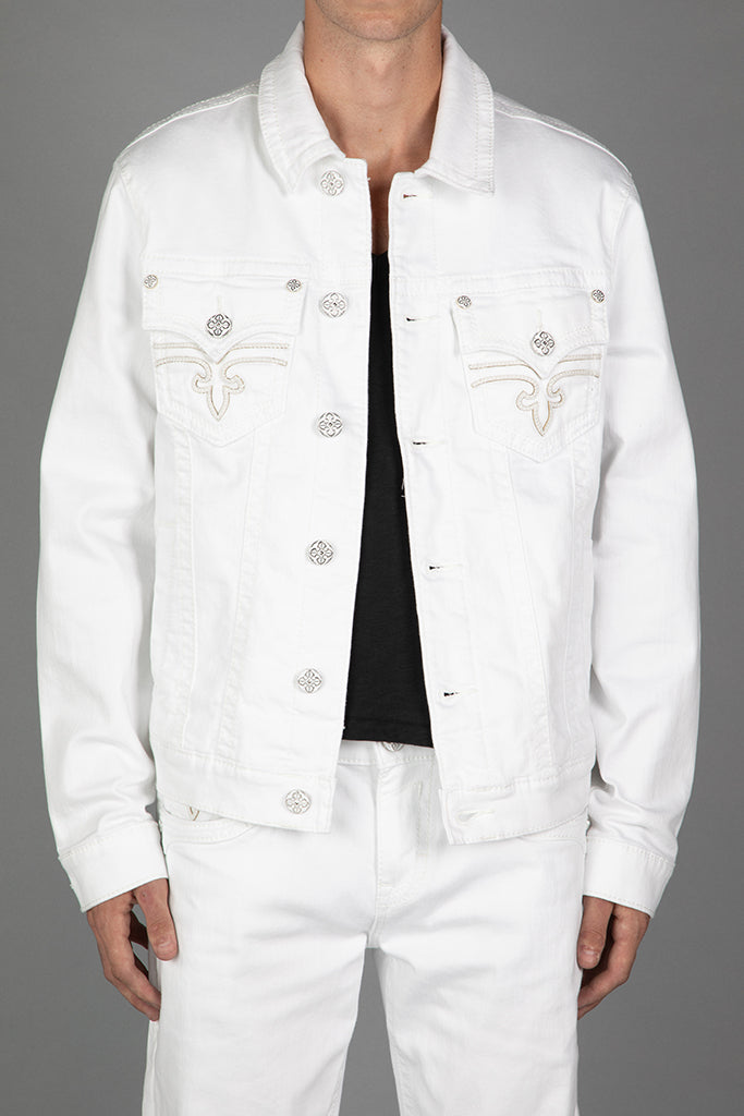 Arther Denim Jacket White Wash Rock Revival - Main Image