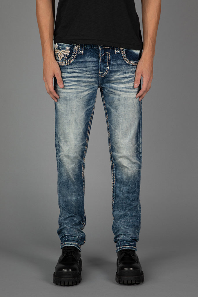 Mens Ripped Denim Pants Slim Fit Straight Leg Jeans Morocco
