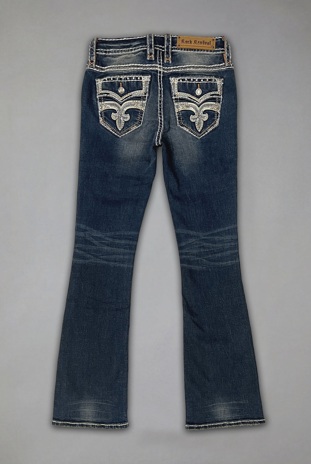 Amaia Low-Rise Bootcut Jeans in Dark Blue