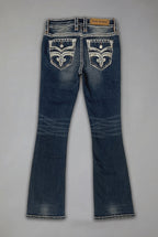 Amaia Low-Rise Bootcut Jeans in Dark Blue