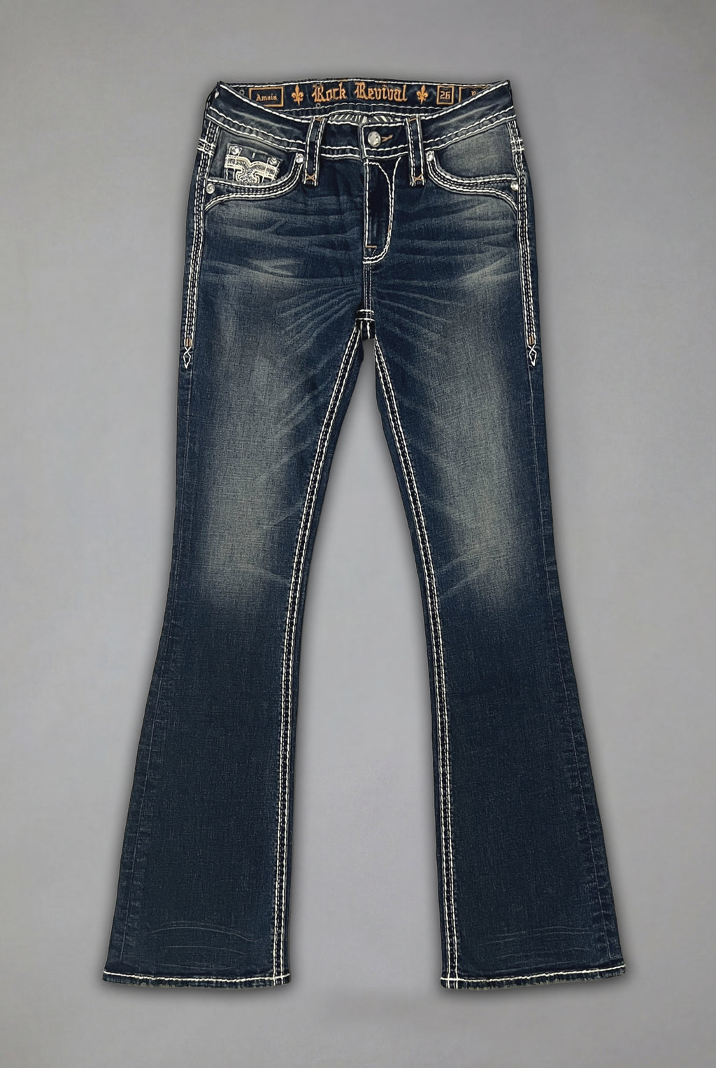 Amaia Low-Rise Bootcut Jeans in Dark Blue