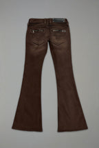 Joplin Super Low-Rise Flare in Brown - Rock Revival®