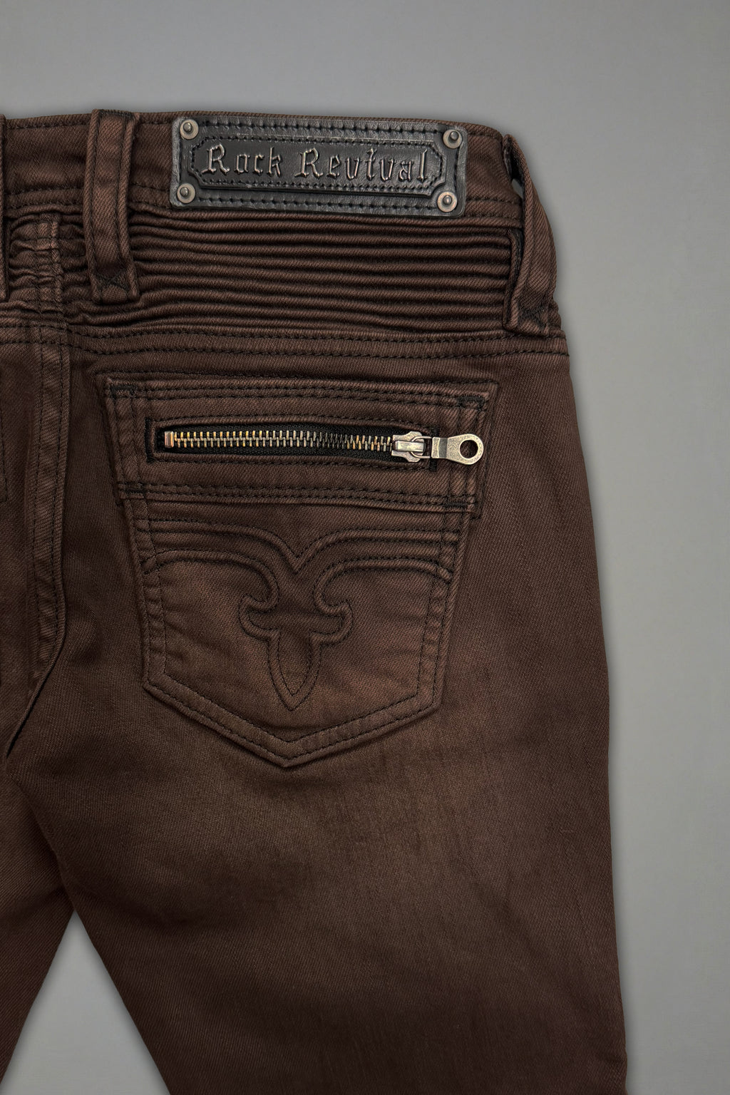 Joplin Super Low-Rise Flare in Brown - Rock Revival®