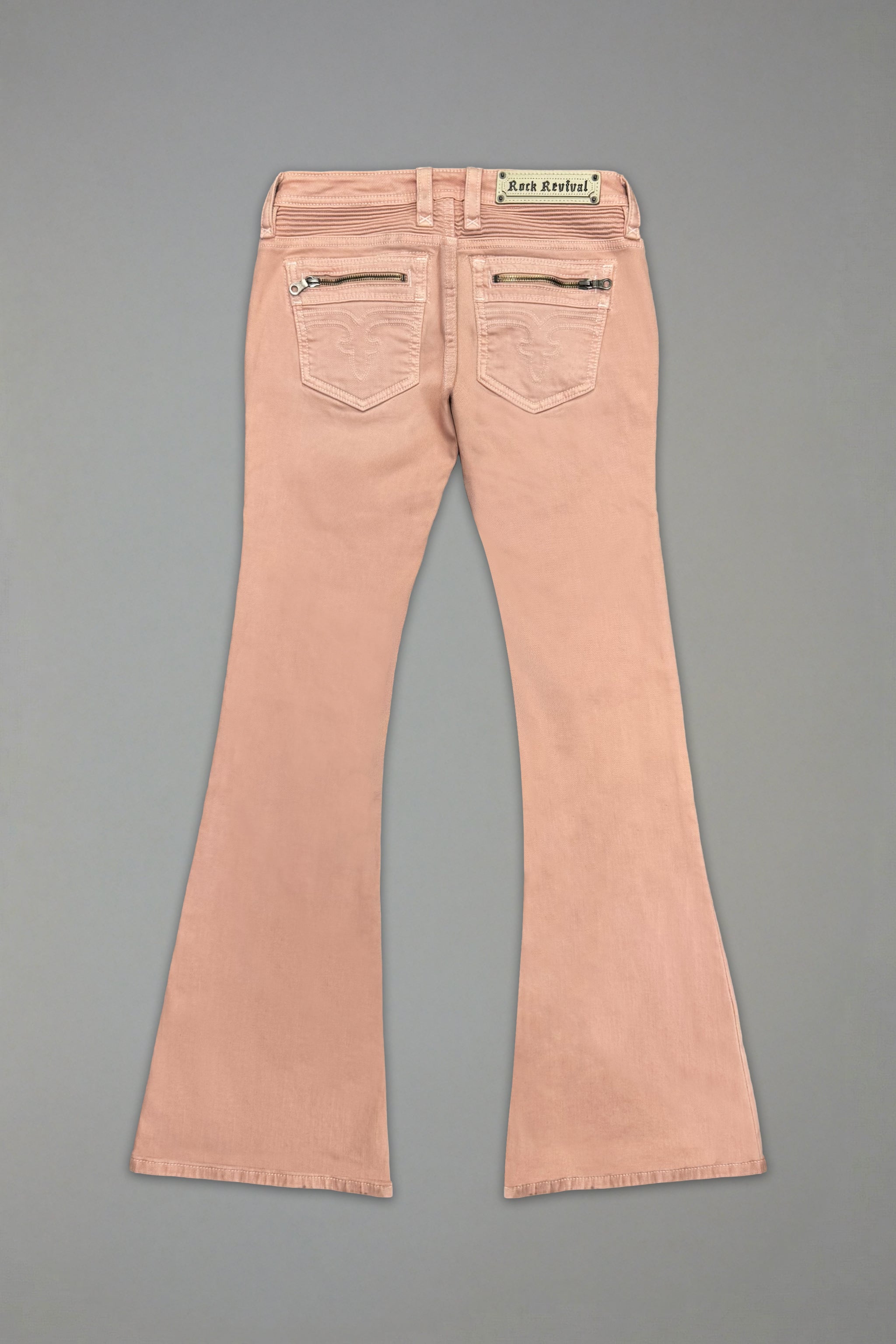 Joplin Super Low-Rise Flare in Dusty Pink (3/30/26-IMG) - Rock Revival®