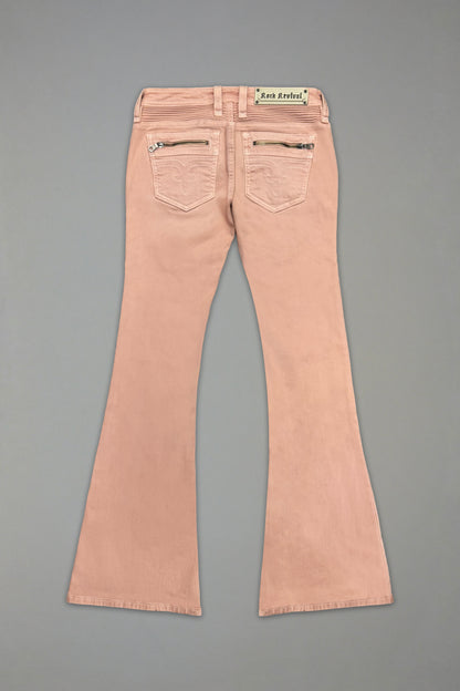 Joplin Super Low-Rise Flare in Dusty Pink (3/30/26-IMG) - Rock Revival®