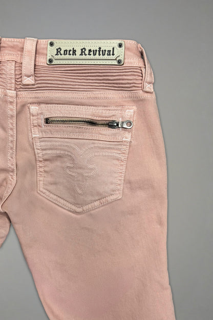 Joplin Super Low-Rise Flare in Dusty Pink (3/30/26-IMG) - Rock Revival®