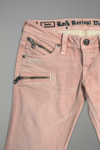 Joplin Super Low-Rise Flare in Dusty Pink - Rock Revival®