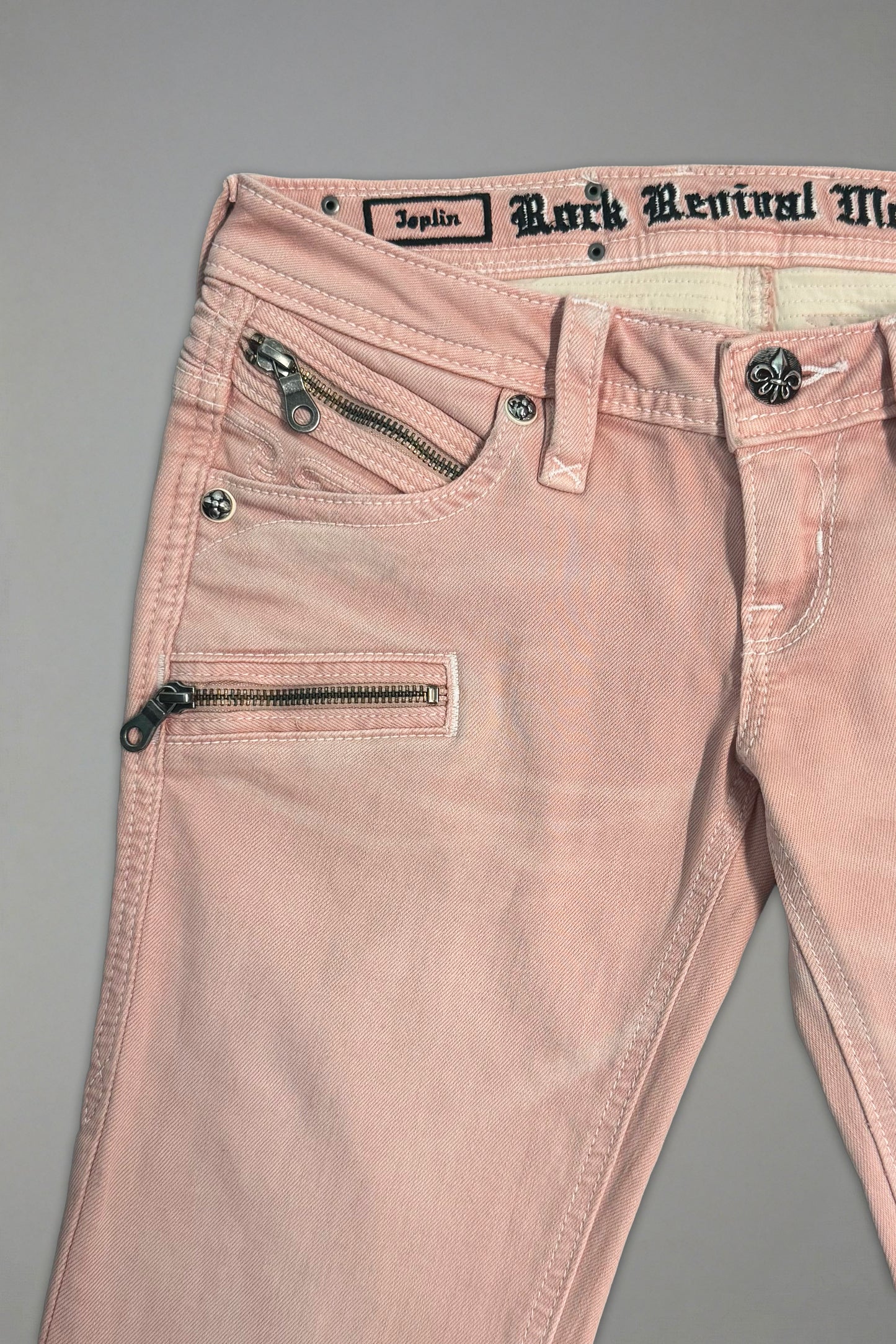 Joplin Super Low-Rise Flare in Dusty Pink - Rock Revival®