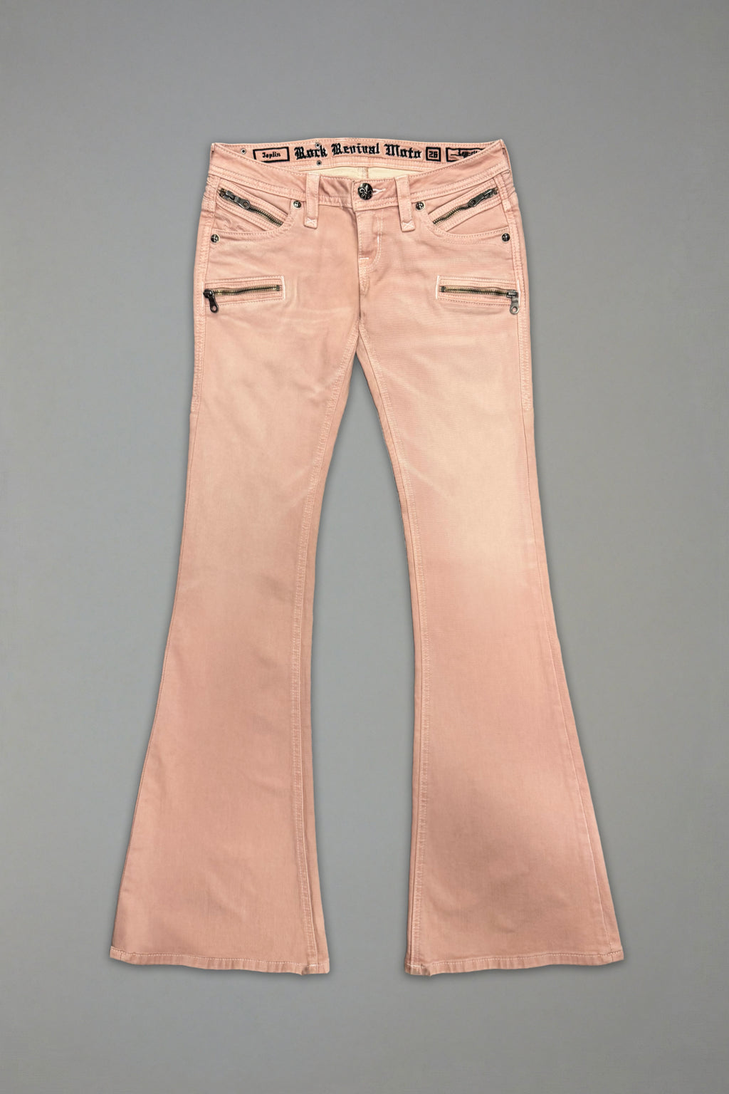 Joplin Super Low-Rise Flare in Dusty Pink (3/30/26-IMG) - Rock Revival®