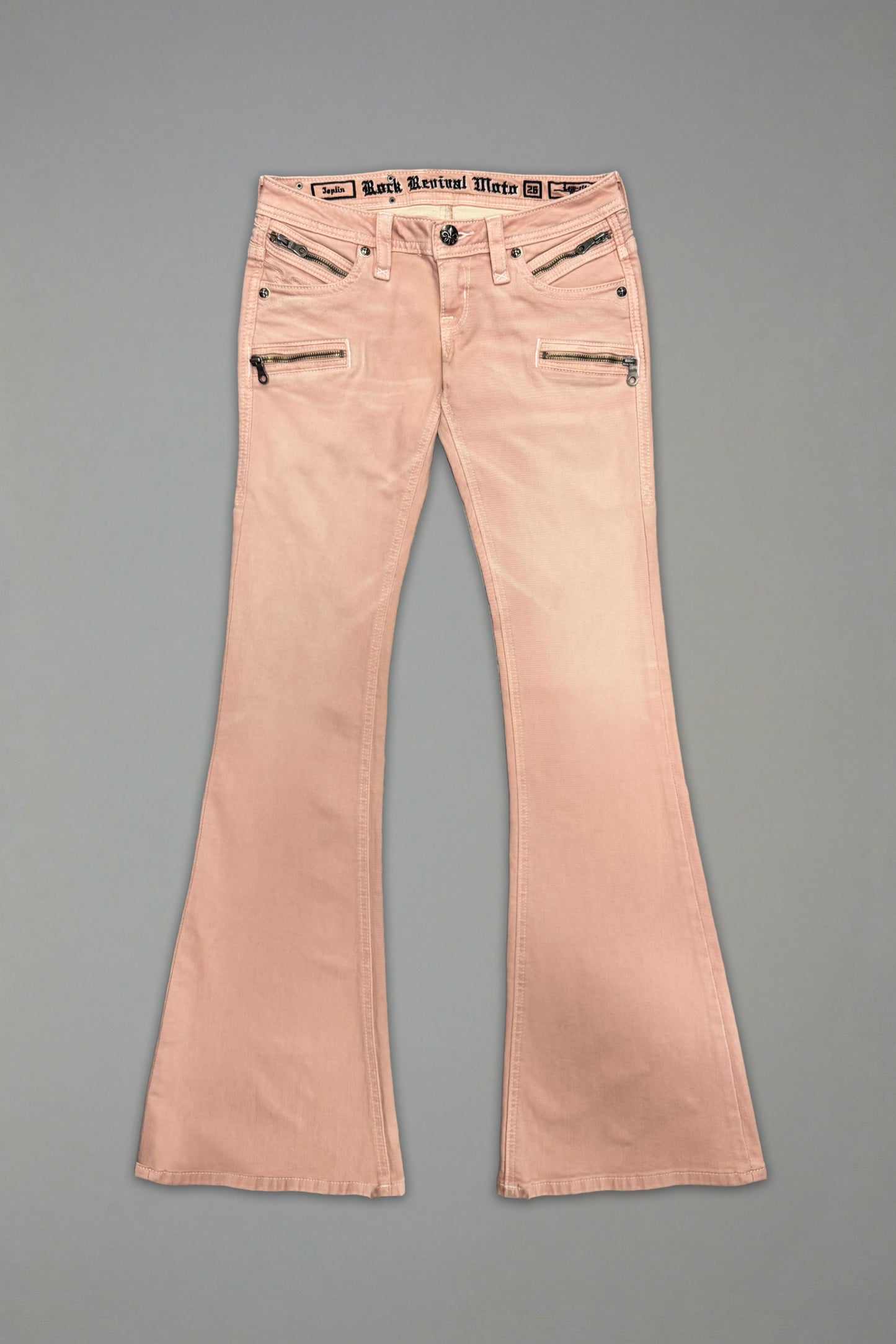 Joplin Super Low-Rise Flare in Dusty Pink (3/30/26-IMG) - Rock Revival®
