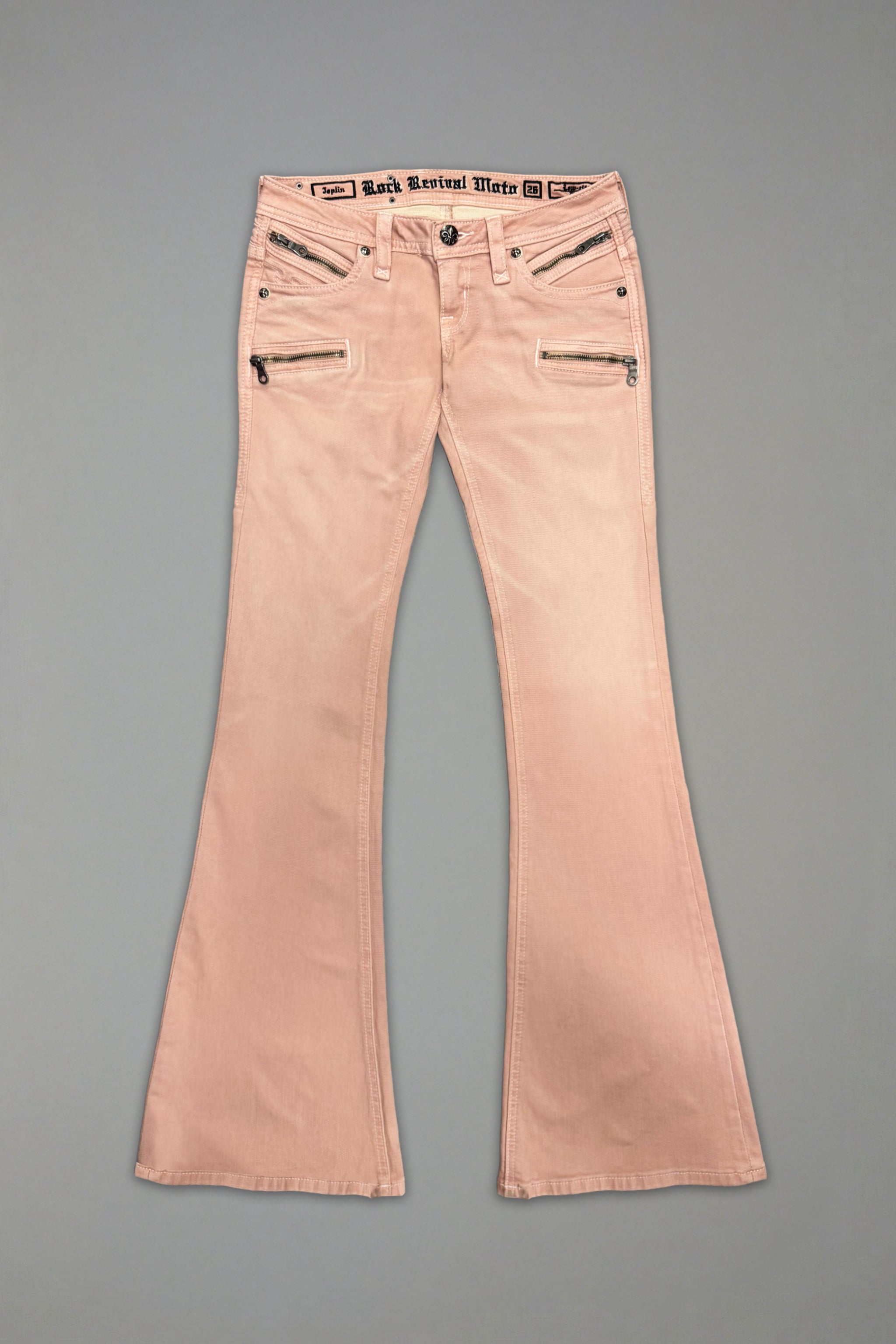 Joplin Super Low-Rise Flare in Dusty Pink (3/30/26-IMG) - Rock Revival®