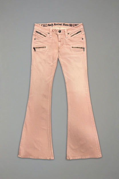 Joplin Super Low-Rise Flare in Dusty Pink (3/30/26-IMG) - Rock Revival®