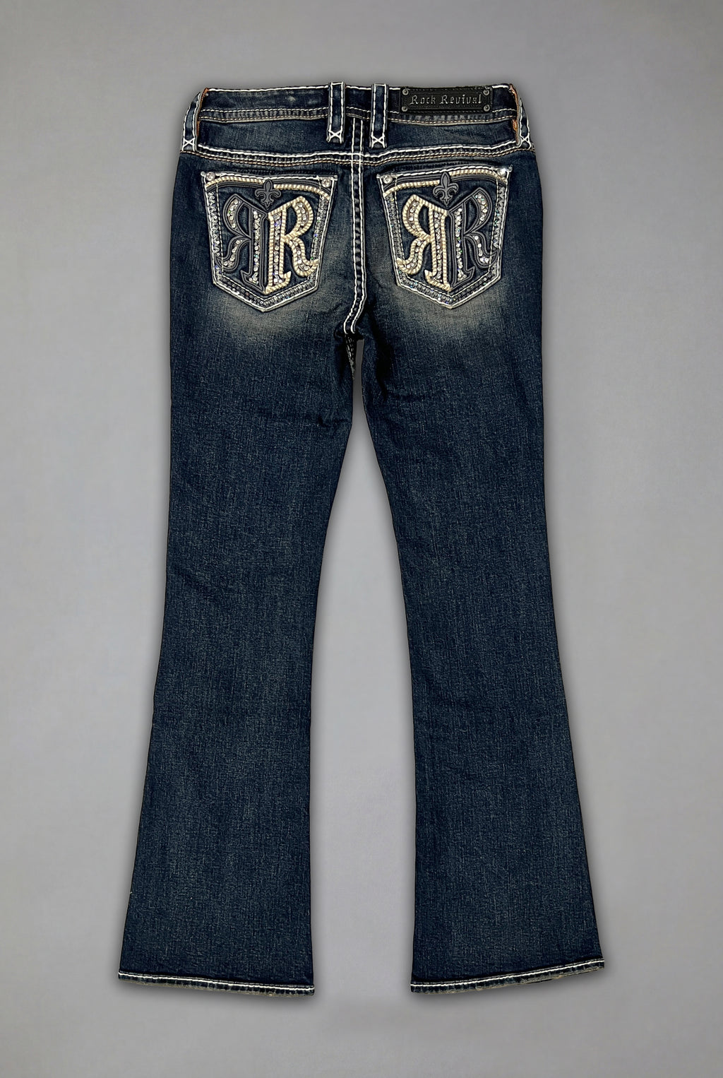 Kaeli Low-Rise Bootcut Jeans in Dark Blue