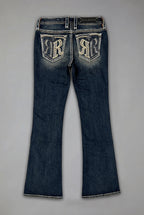Kaeli Low-Rise Bootcut Jeans in Dark Blue
