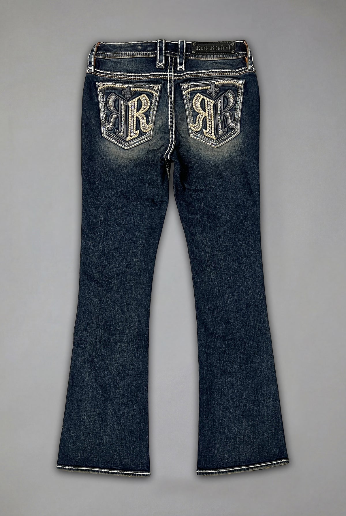 Kaeli Low-Rise Bootcut Jeans in Dark Blue