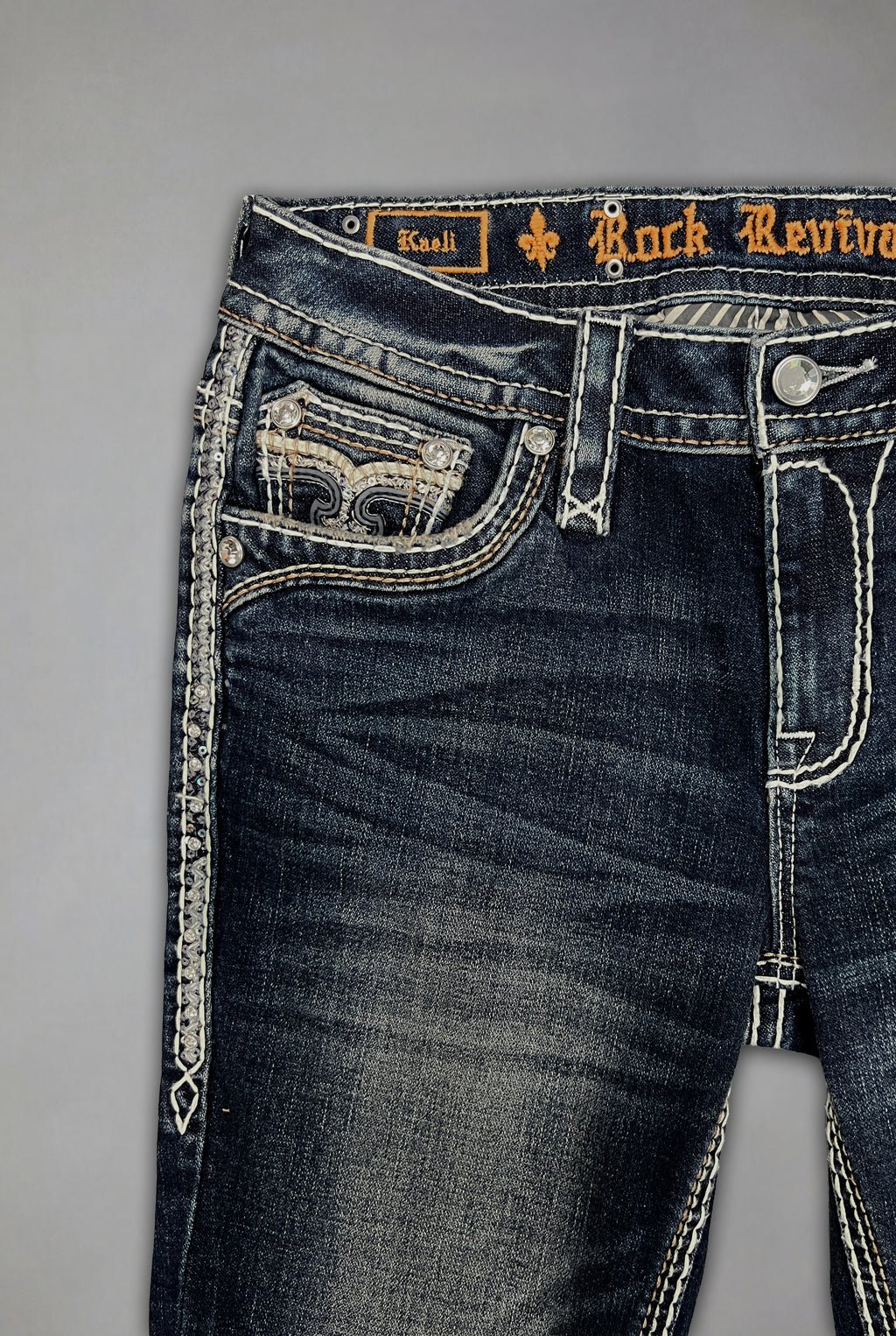 Kaeli Low-Rise Bootcut Jeans in Dark Blue