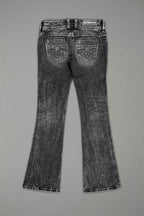 Elaina Low-Rise Bootcut in Acid Black - Rock Revival®