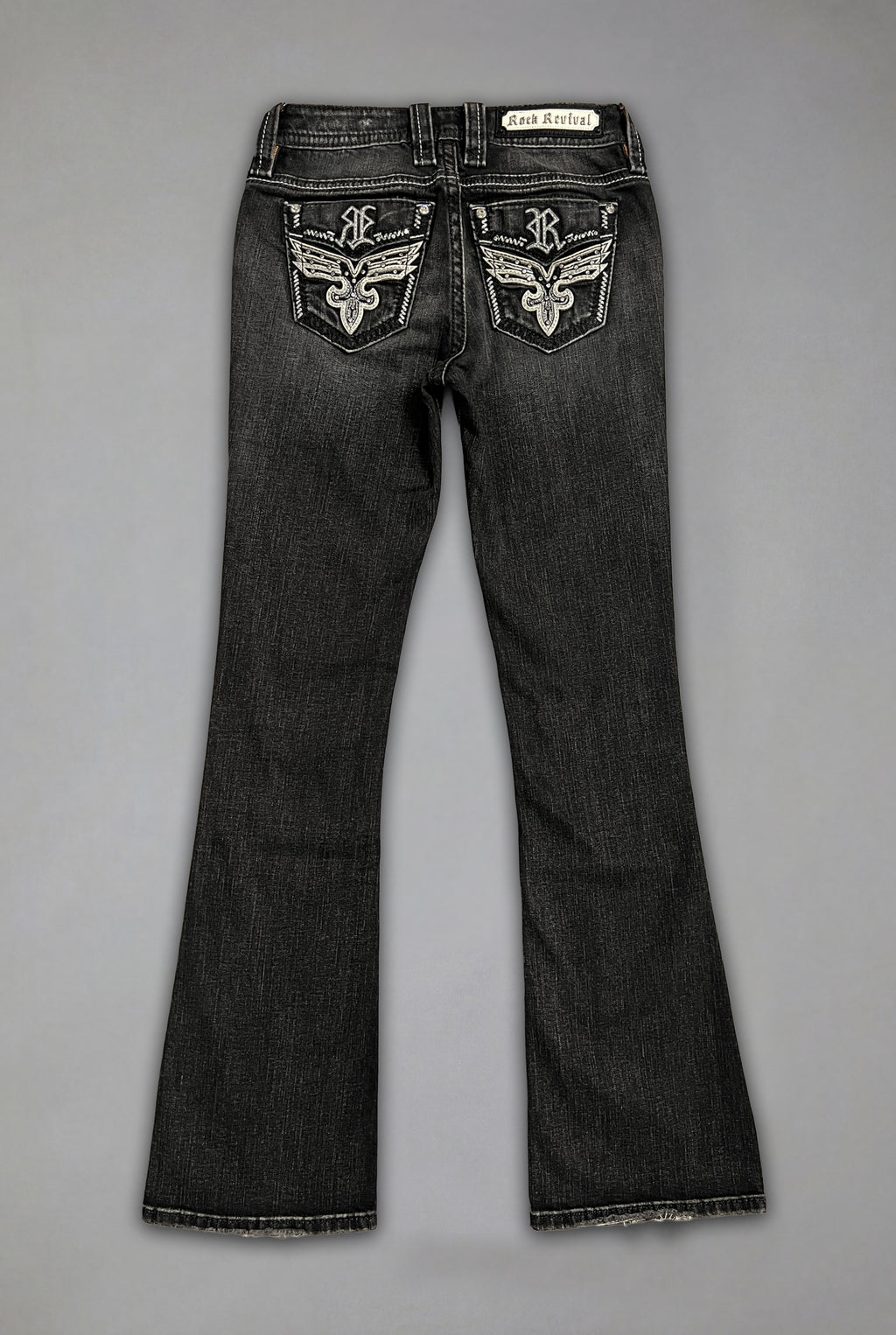 Eira Low-Rise Bootcut Jeans in Black