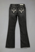 Eira Low-Rise Bootcut Jeans in Black