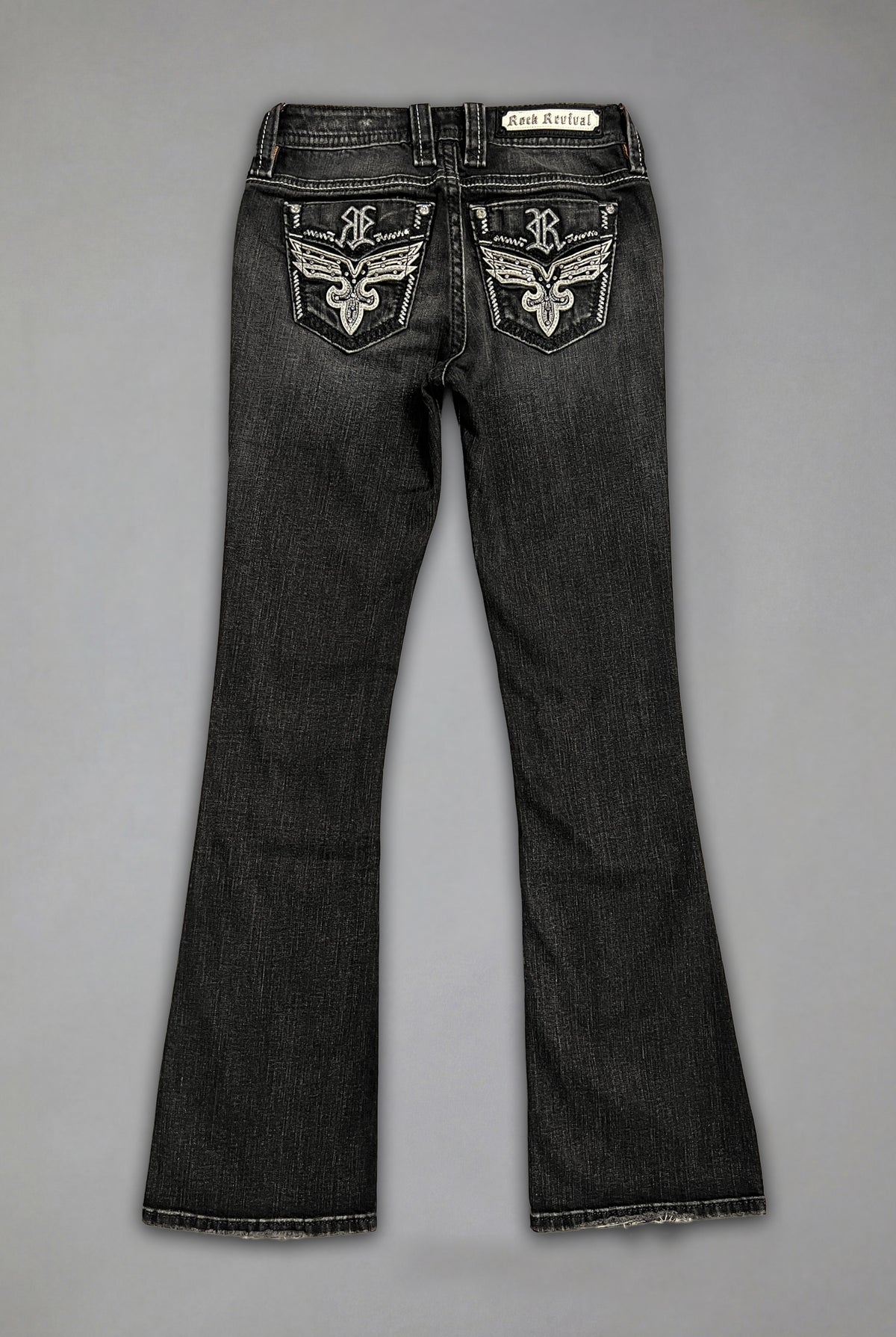 Eira Low-Rise Bootcut Jeans in Black