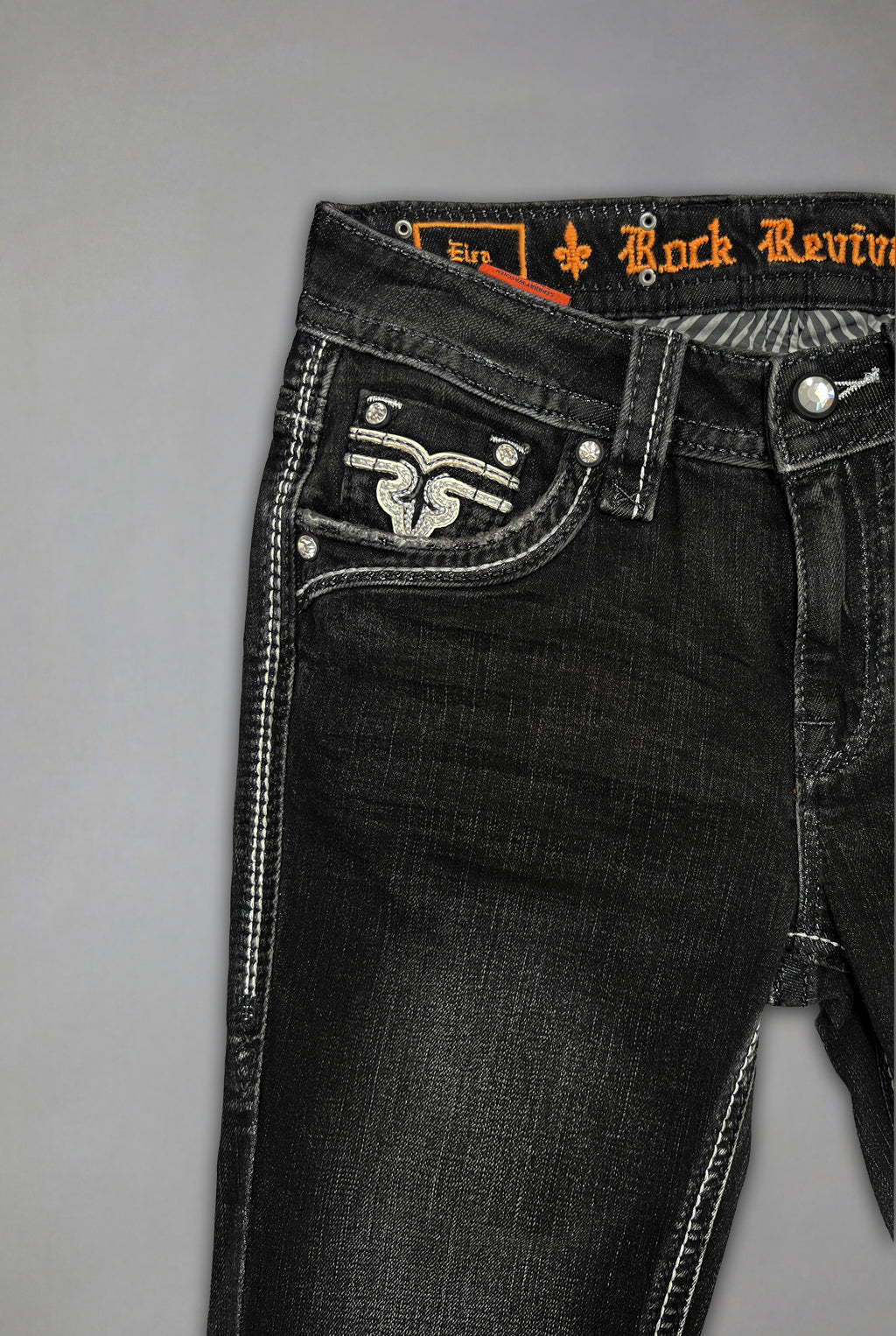 Eira Low-Rise Bootcut Jeans in Black
