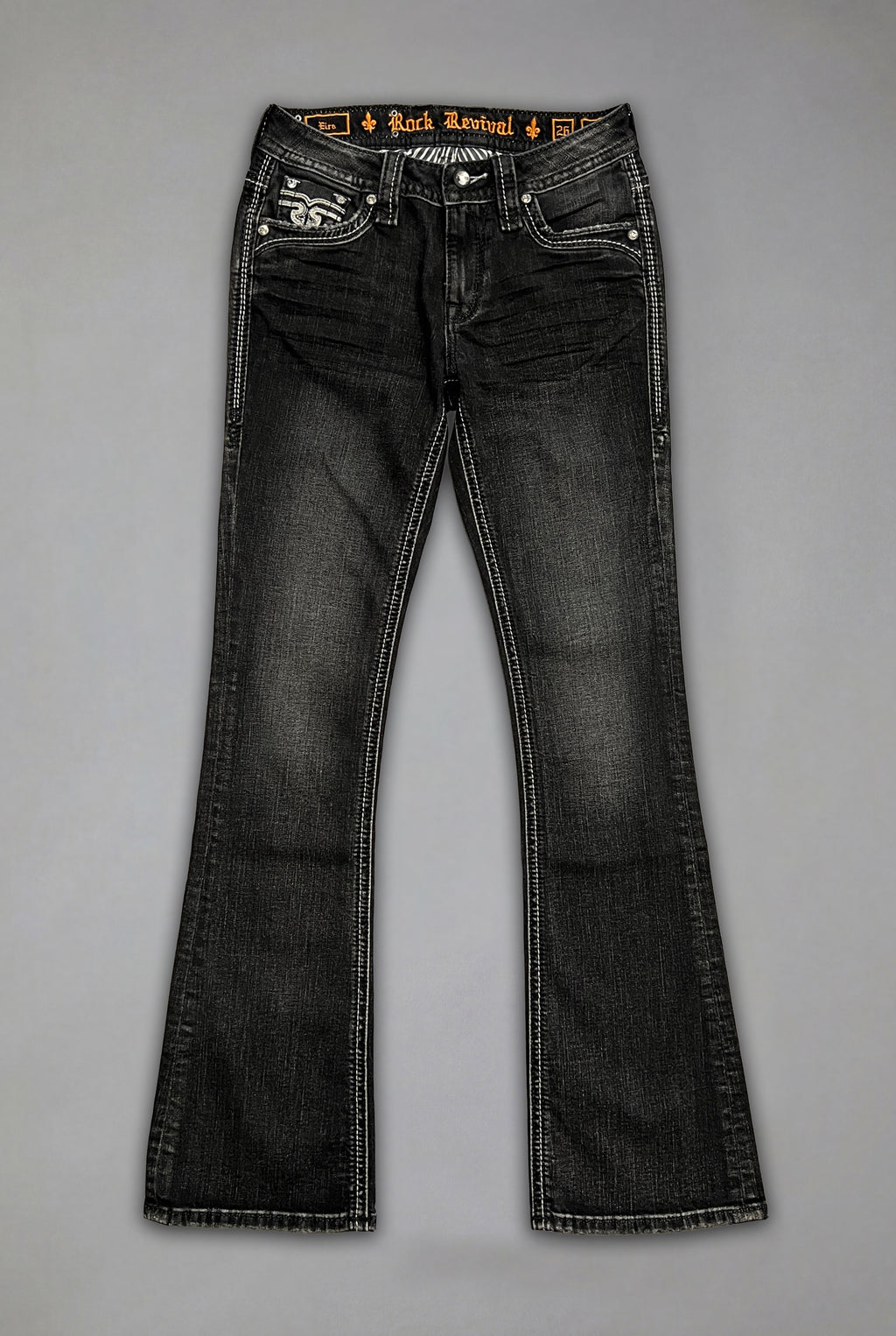 Eira Low-Rise Bootcut Jeans in Black