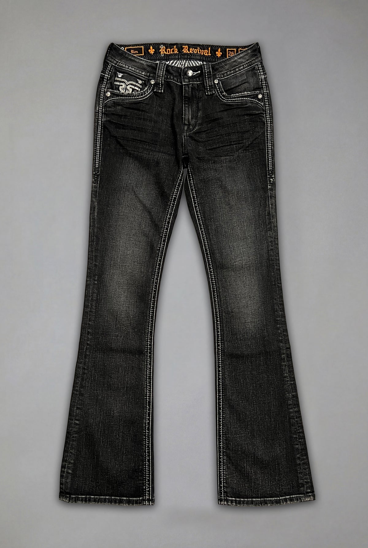 Eira Low-Rise Bootcut Jeans in Black