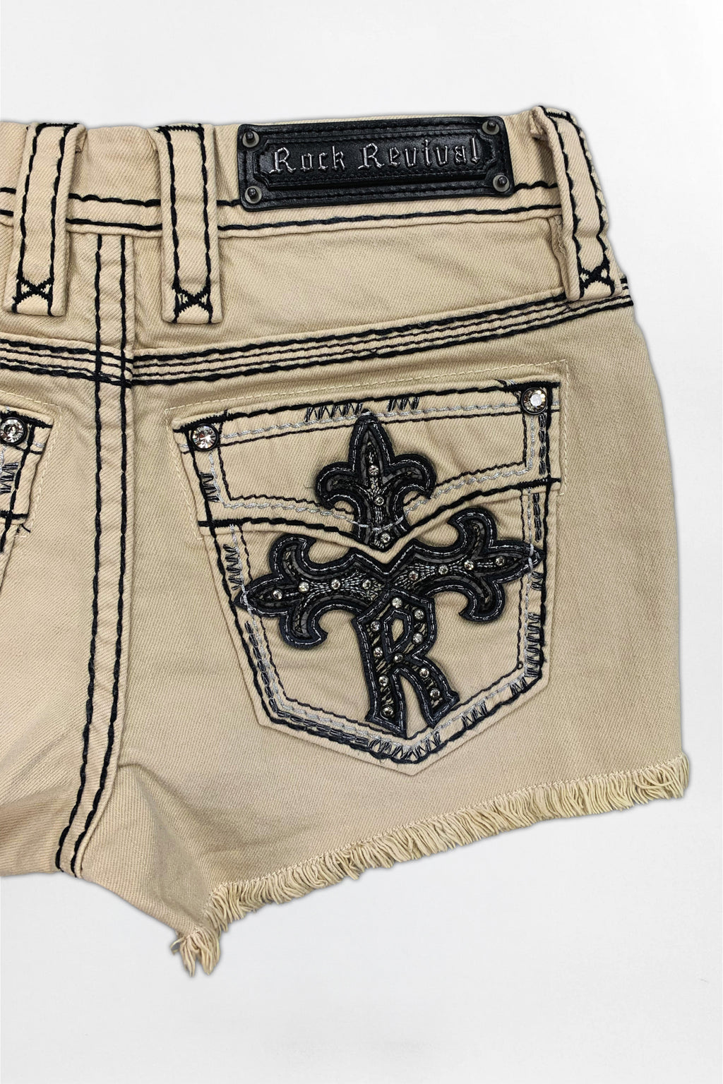 Fenni Denim Shorts in Light Beige
